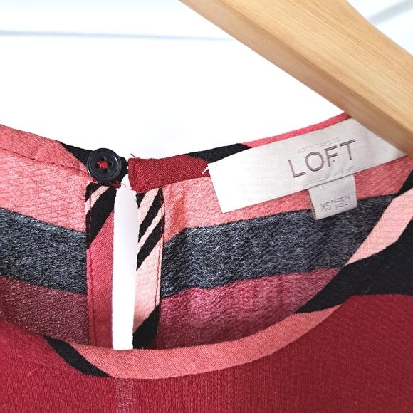 LOFT | Shades of pink & red striped sleevless womens dress - Picture 10 of 12